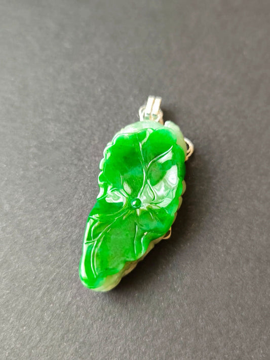 Imperial Jade Lotus Leaf Pendant