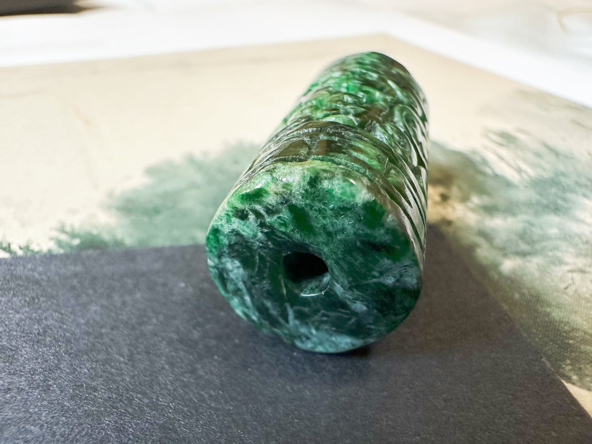 Natural Myanmar Intense Green Jade Pendant
