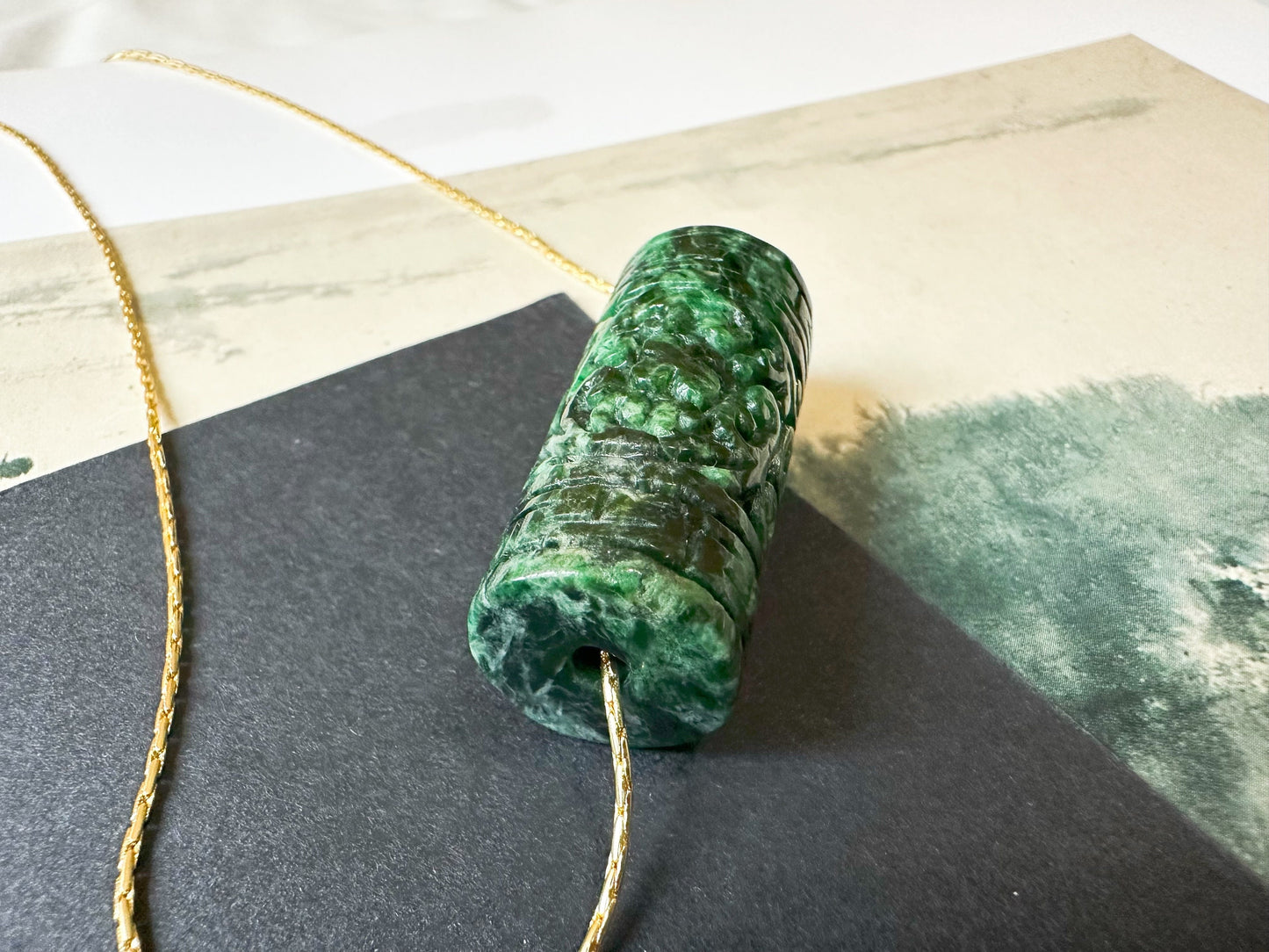 Natural Myanmar Intense Green Jade Pendant
