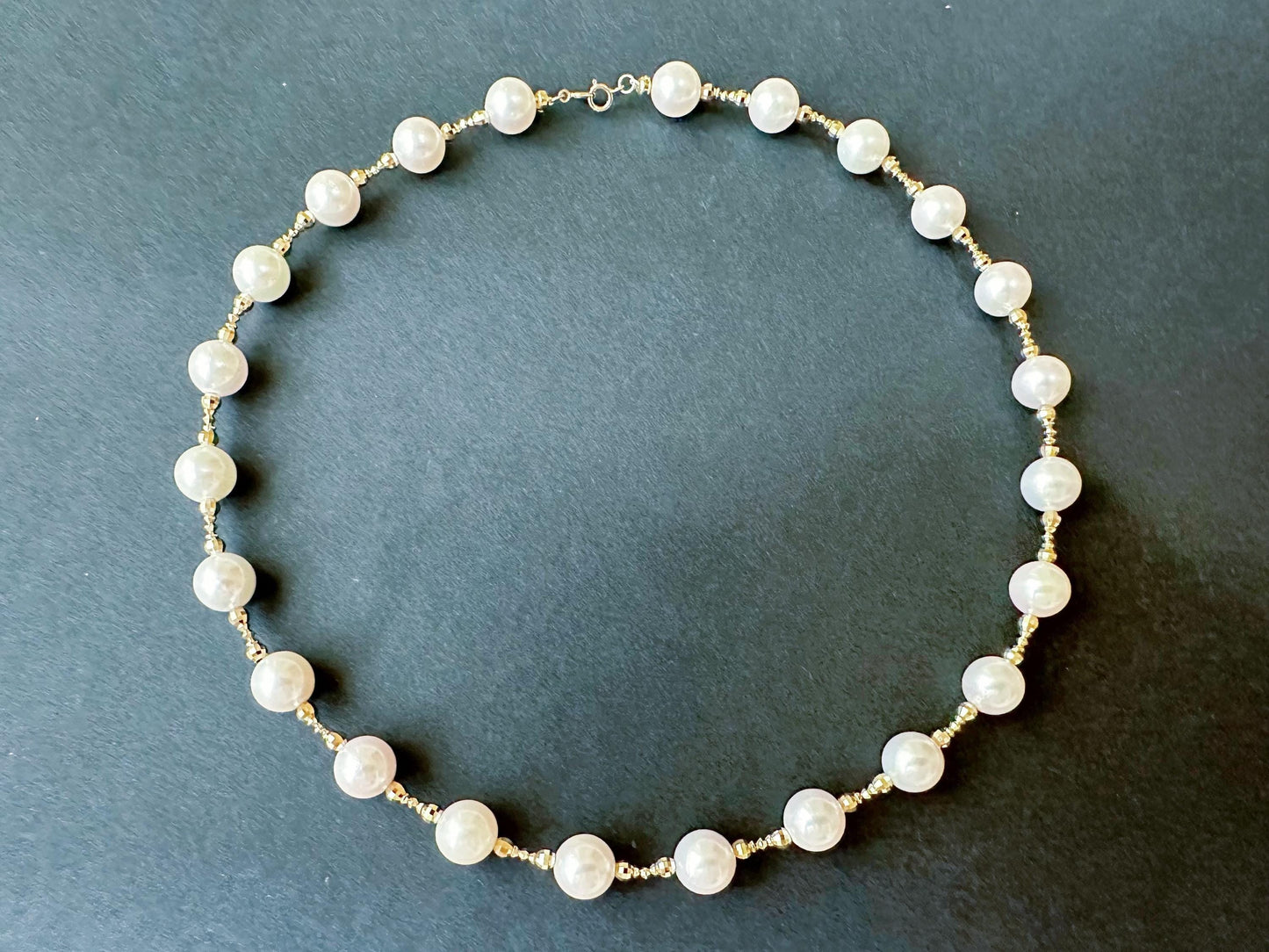 18K gold akoya pearl necklace
