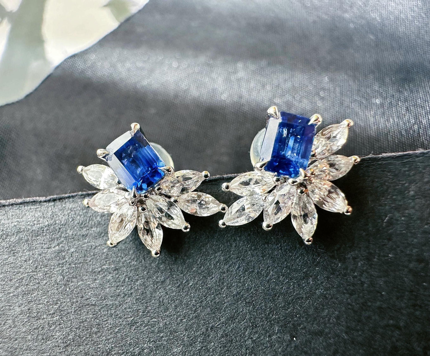 Blue sapphire earrings