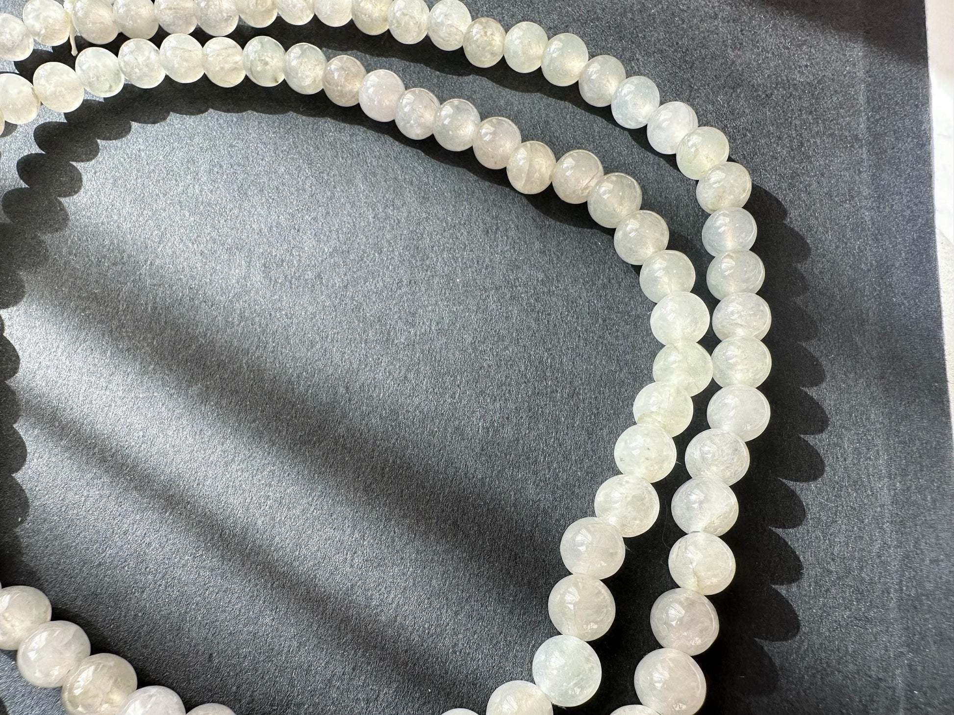Natural Myanmar Icy Type Jade Beaded Long Necklace, 108 beads