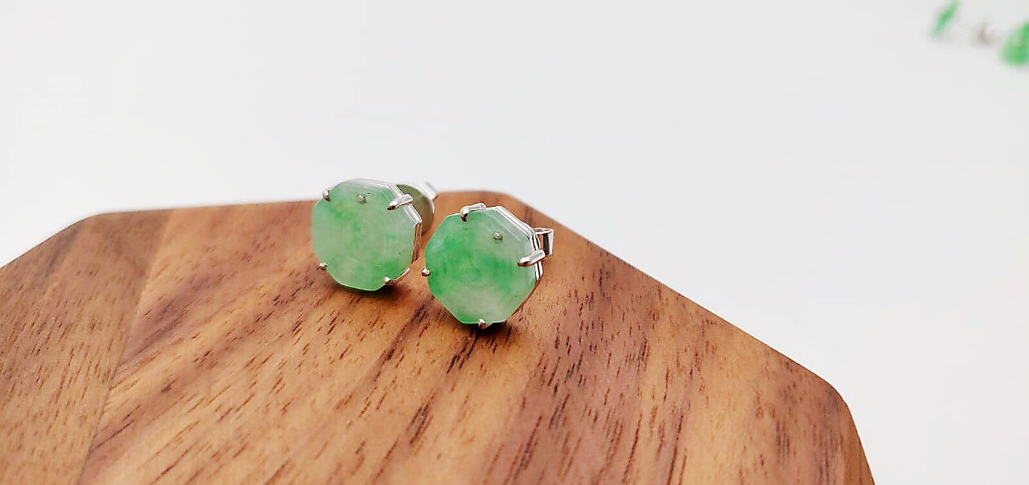 Vivid Green Jadeite Earrings