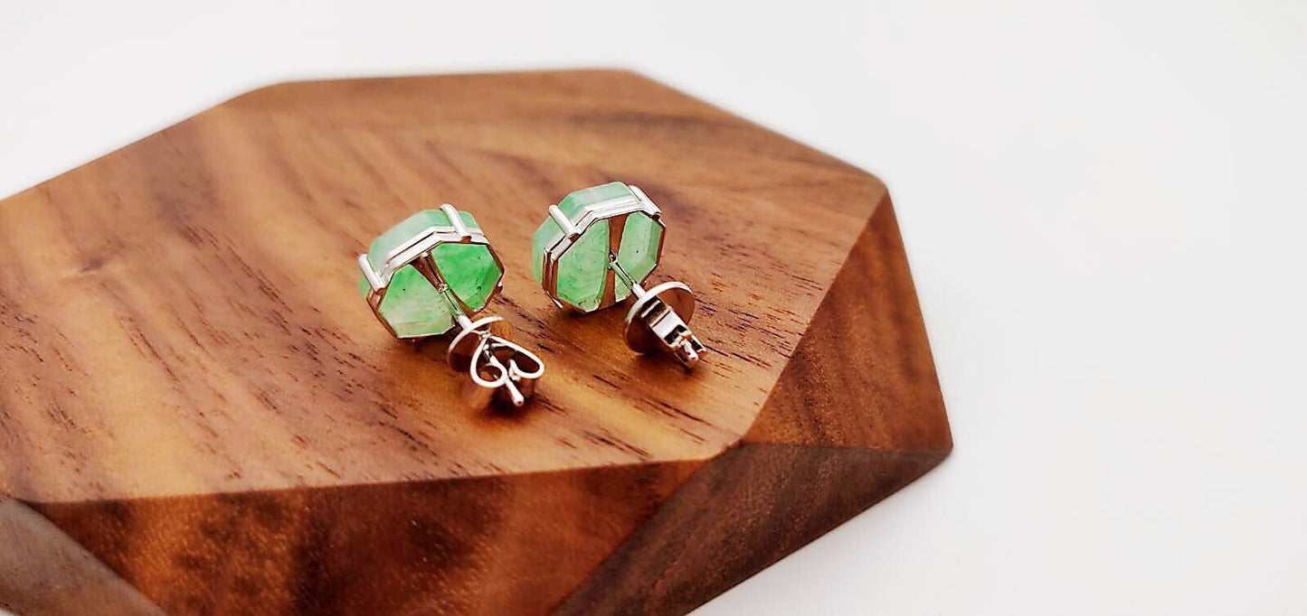 Vivid Green Jadeite Earrings