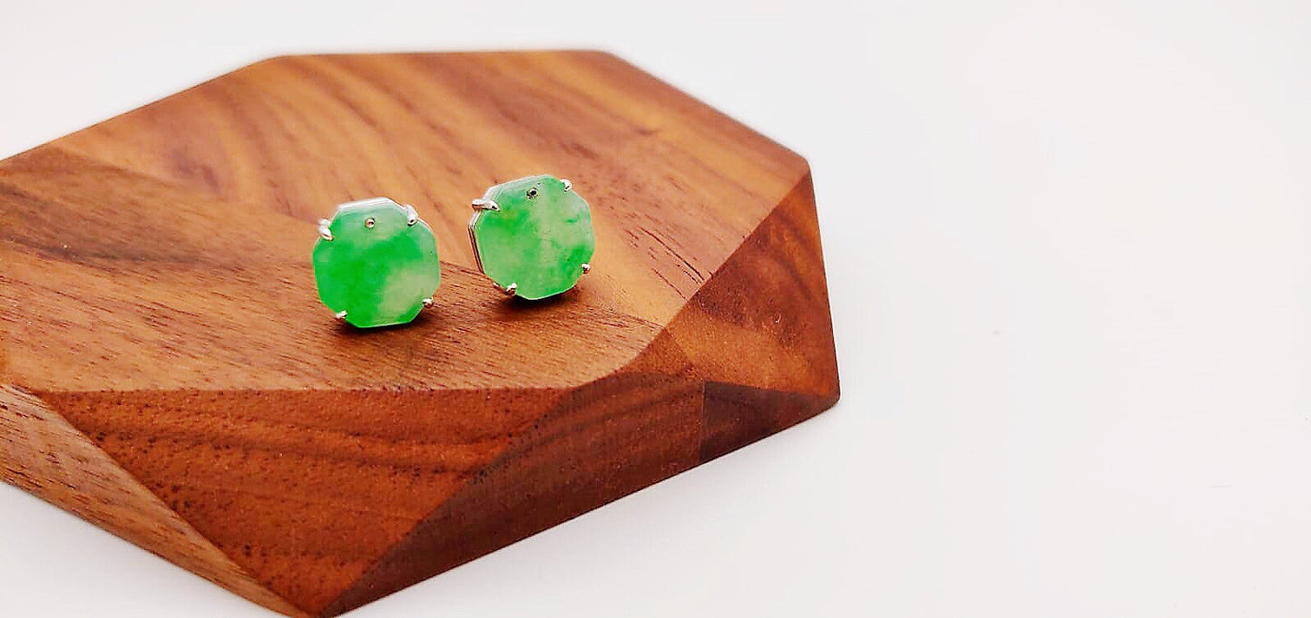 Vivid Green Jadeite Earrings