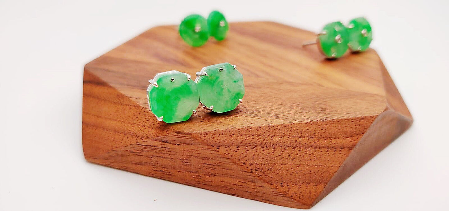 Vivid Green Jadeite Earrings