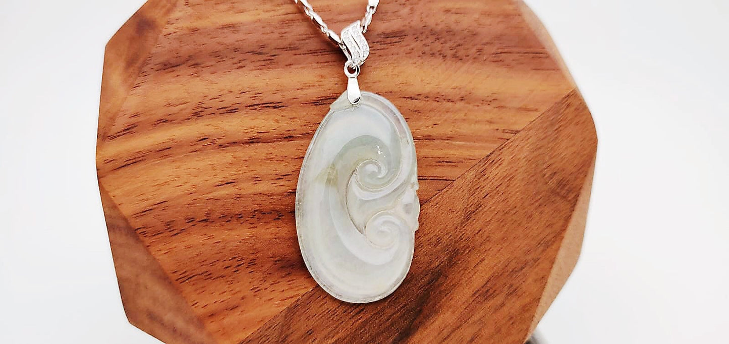 Icy Texture Jadeite Ruyi Pendant