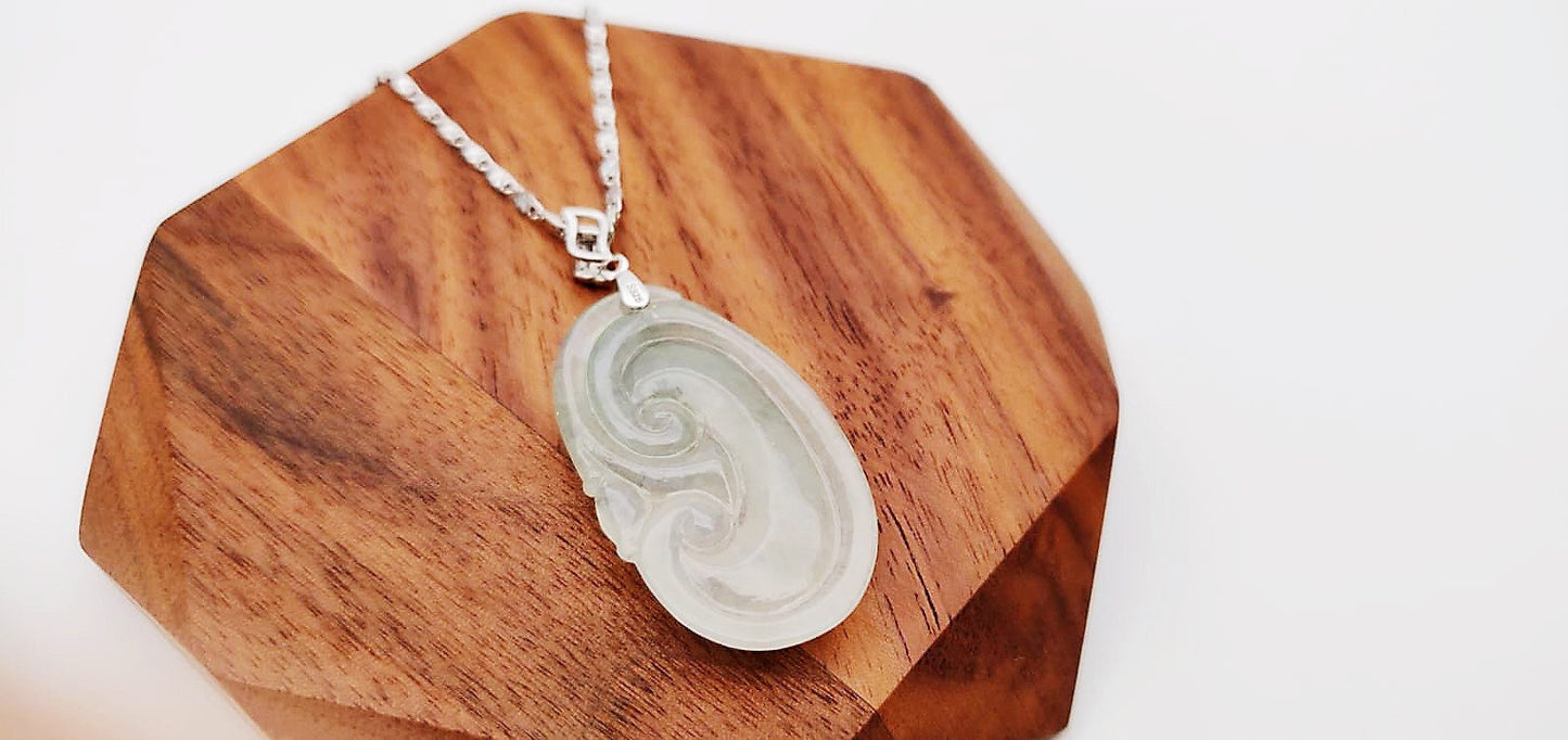 Icy Texture Jadeite Ruyi Pendant