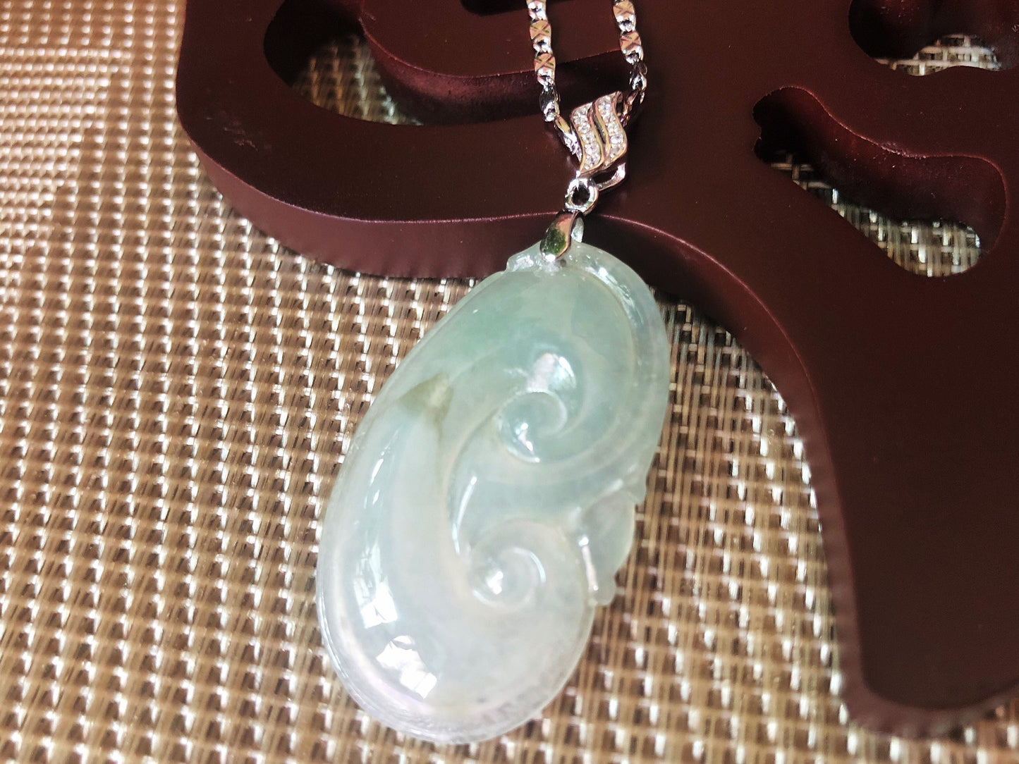 Icy Texture Jadeite Ruyi Pendant