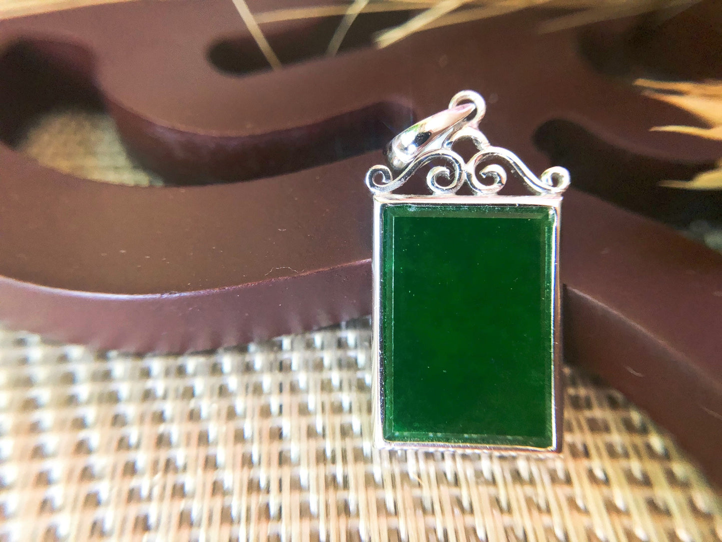 Intense Green Jadeite Jade Pendant