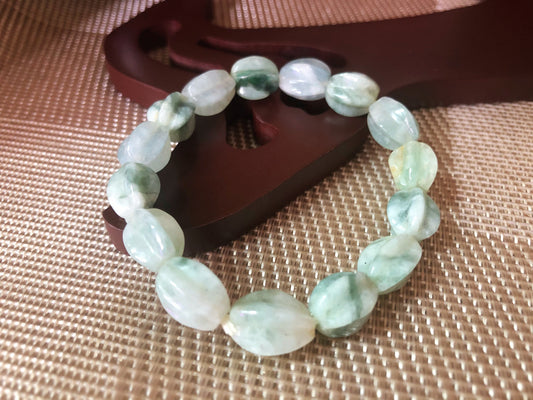 Jadeite Carved Carambola Bead Bracelet - Multi-Color Design