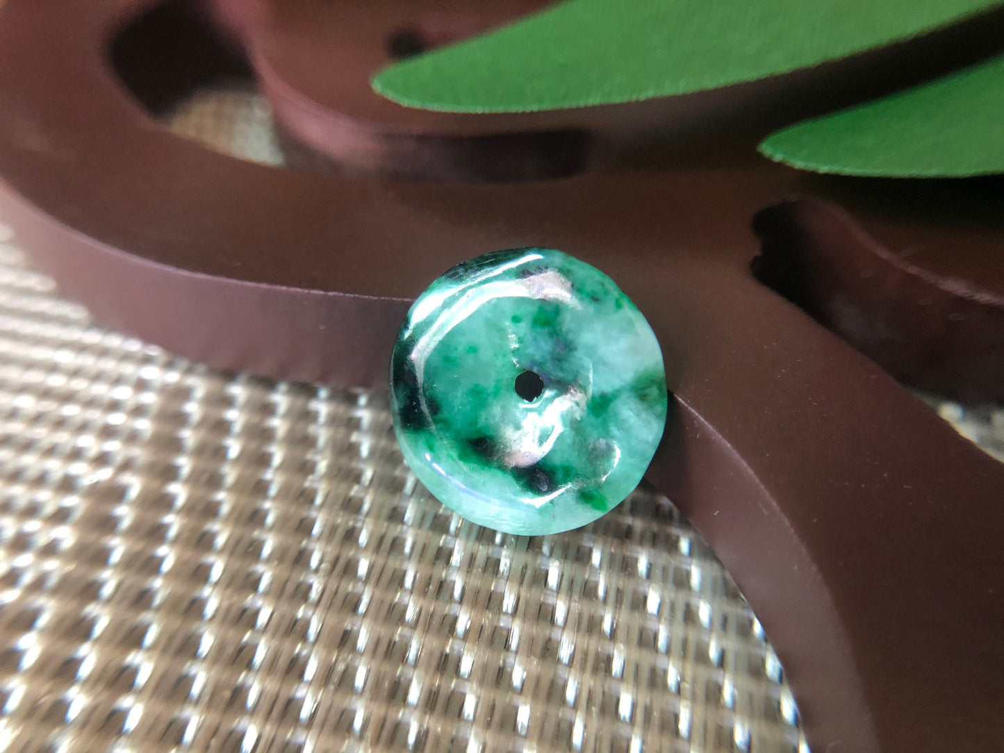 Natural Green Halo Donut Jadeite