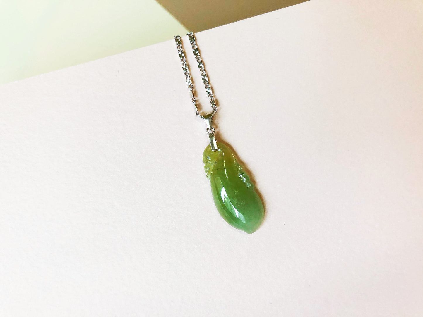 Icy Yellow Jadeite Gourd Pendant