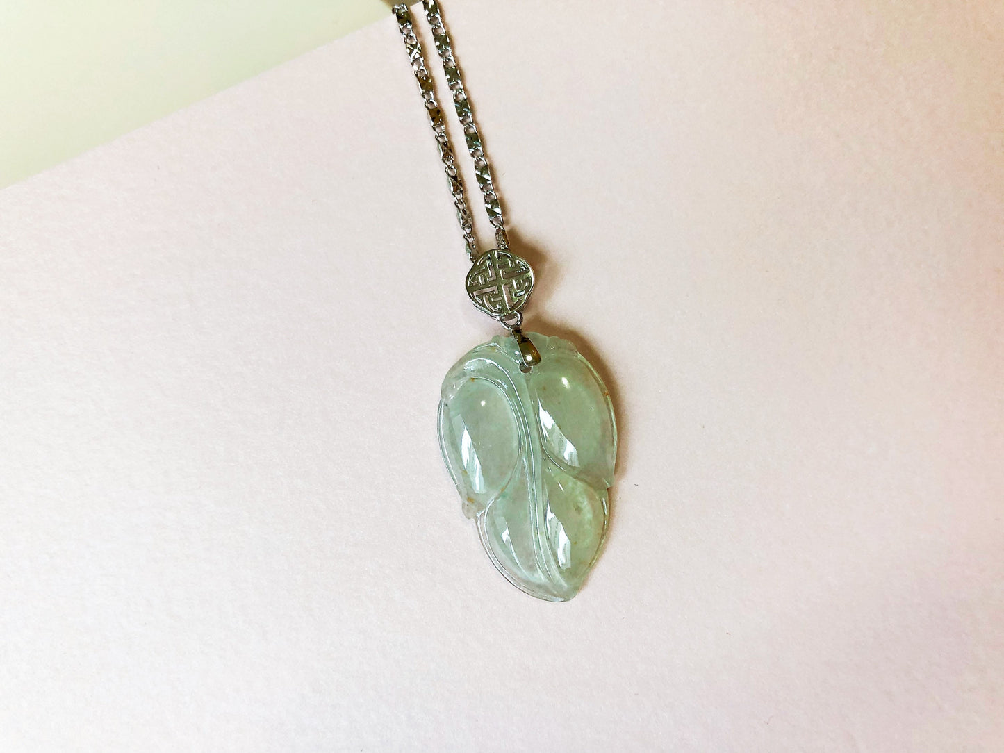 Icy Jadeite Leaf Pendant