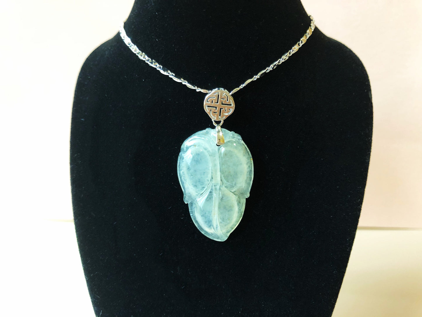 Icy Jadeite Leaf Pendant