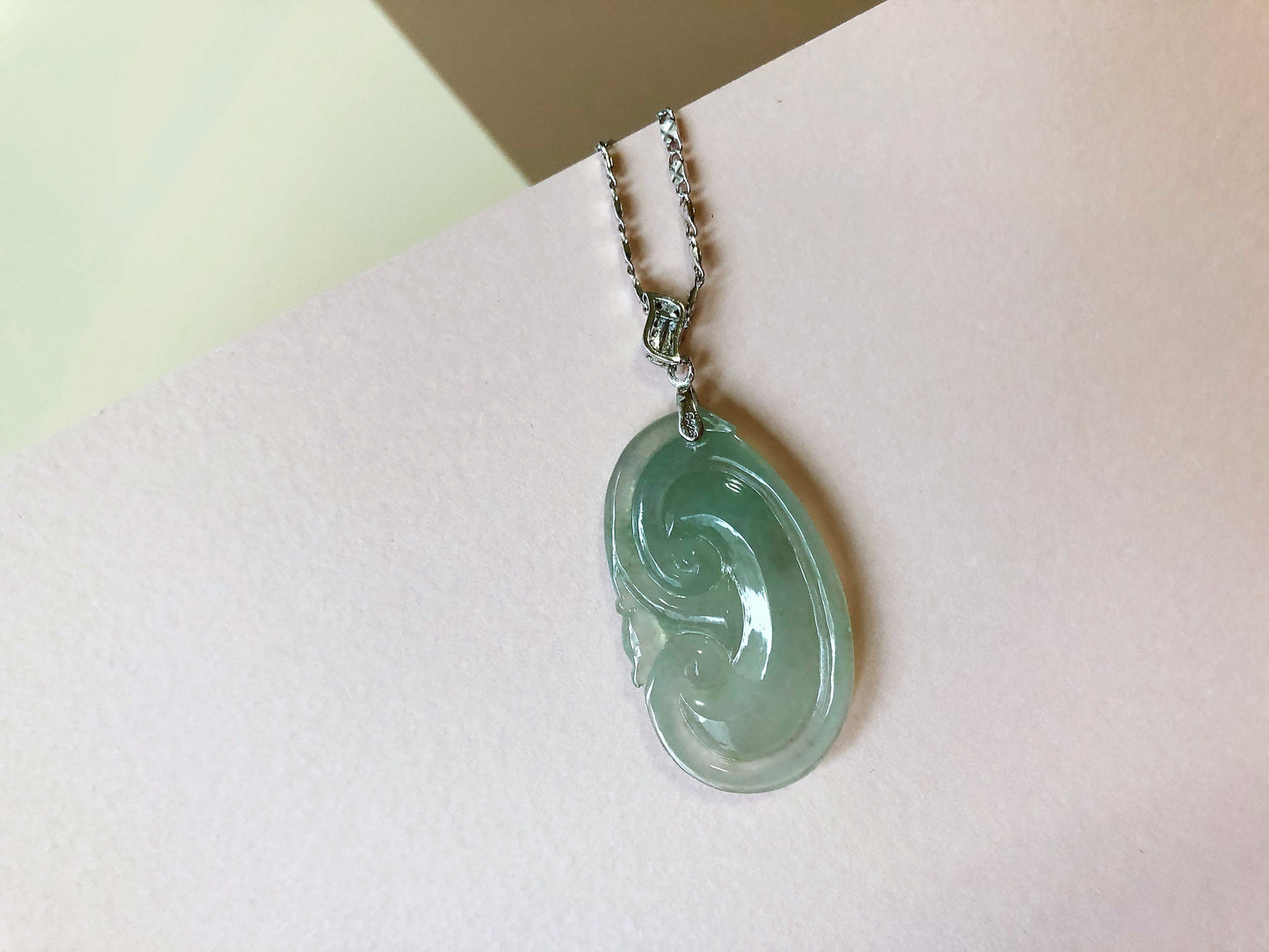 Icy Texture Jadeite Ruyi Pendant