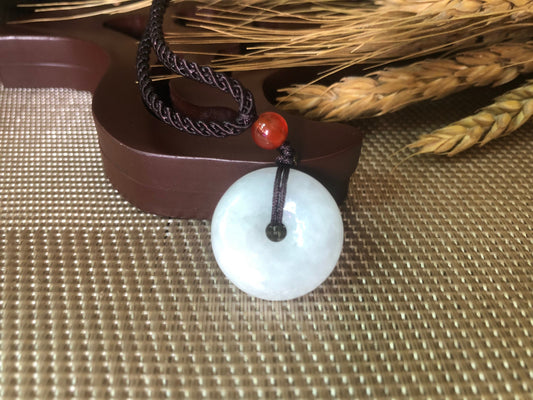 White Jadeite Donut Pendant