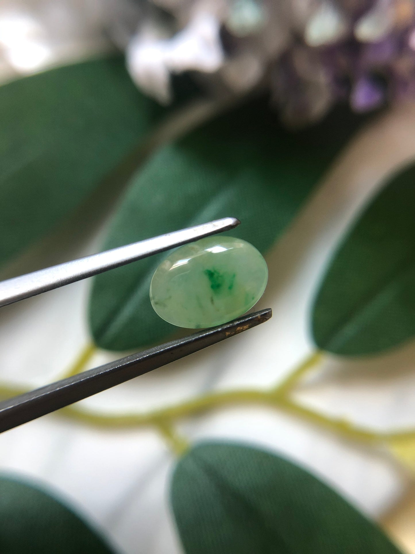 Icy Green Jadeite Cabochon