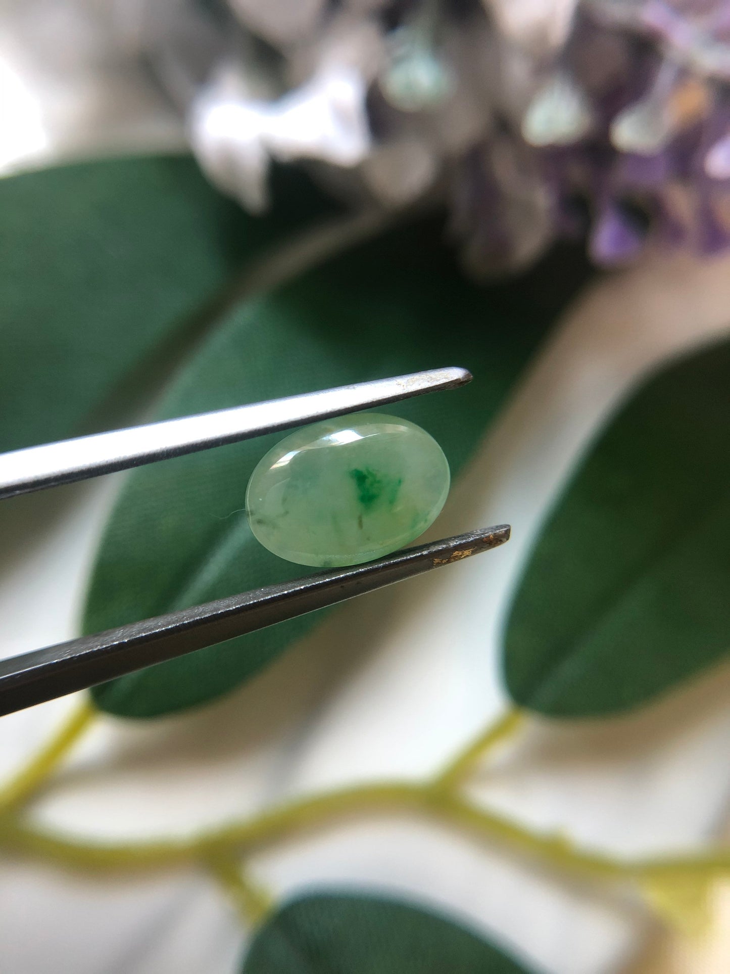 Icy Green Jadeite Cabochon