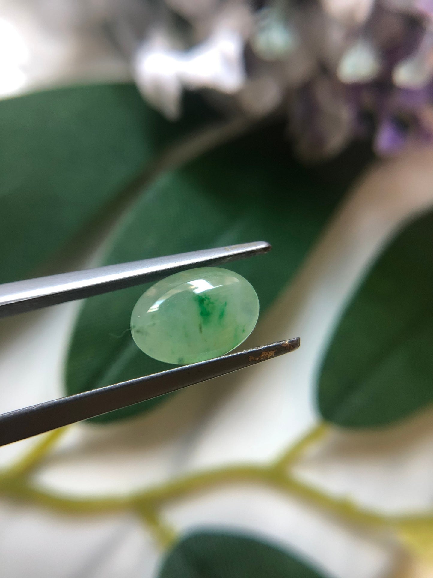 Icy Green Jadeite Cabochon