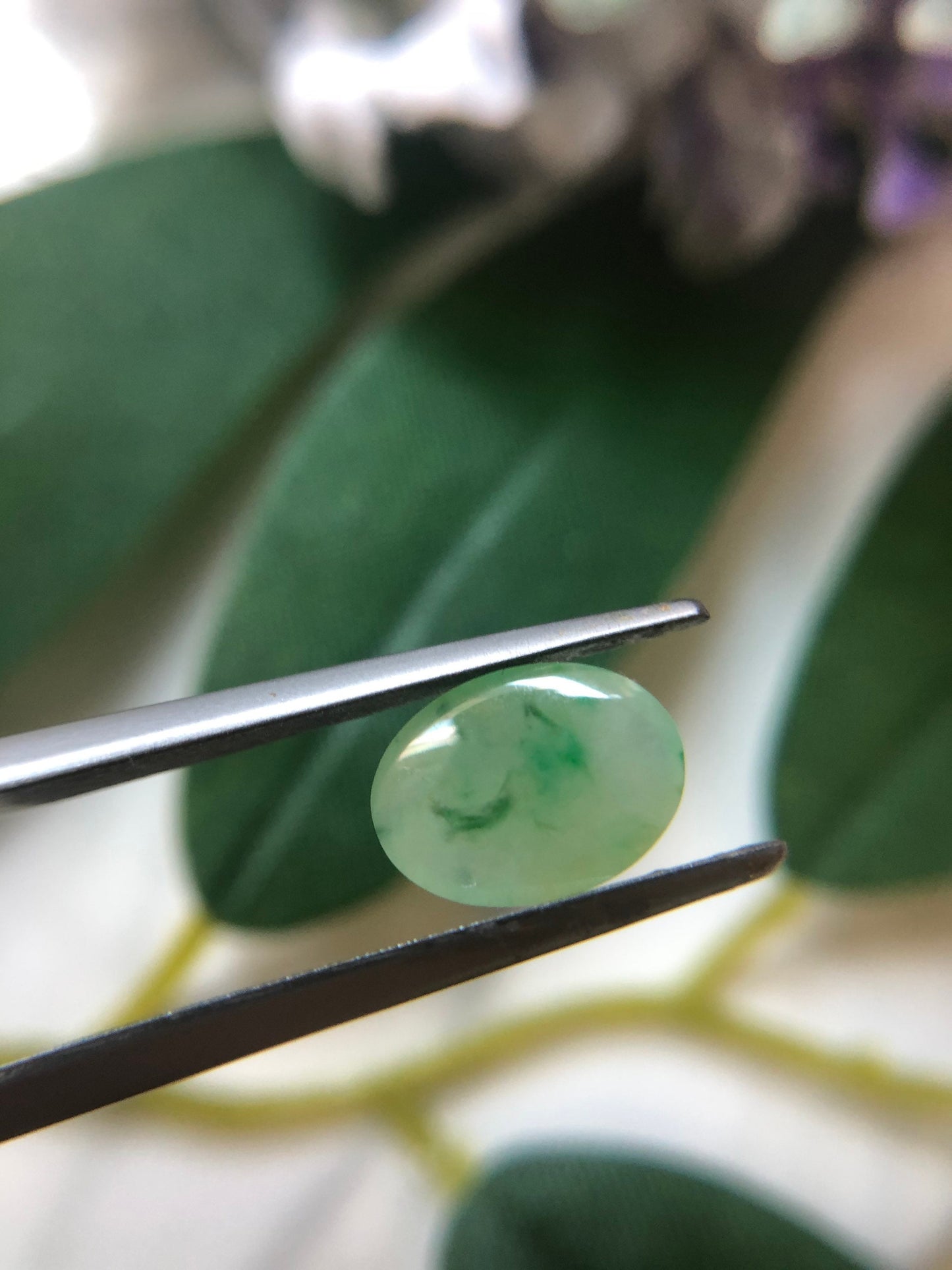 Icy Green Jadeite Cabochon