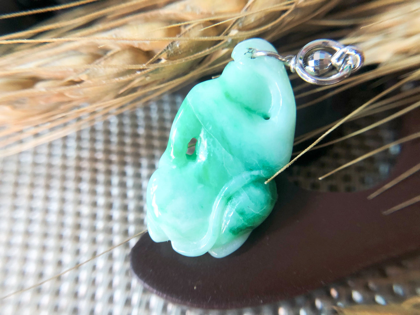 Apple Green Monkey Jadeite Jade Pendant