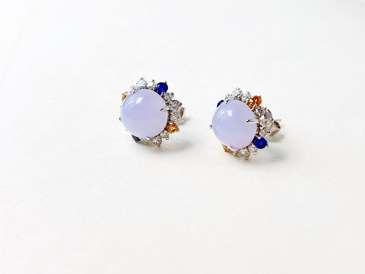 Icy Lavender Jadeite Earrings