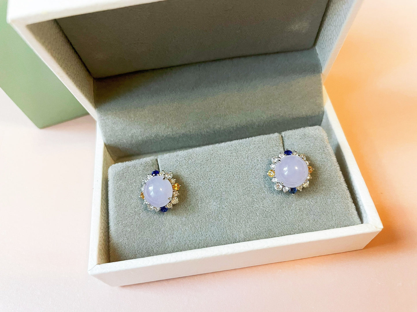 Icy Lavender Jadeite Earrings