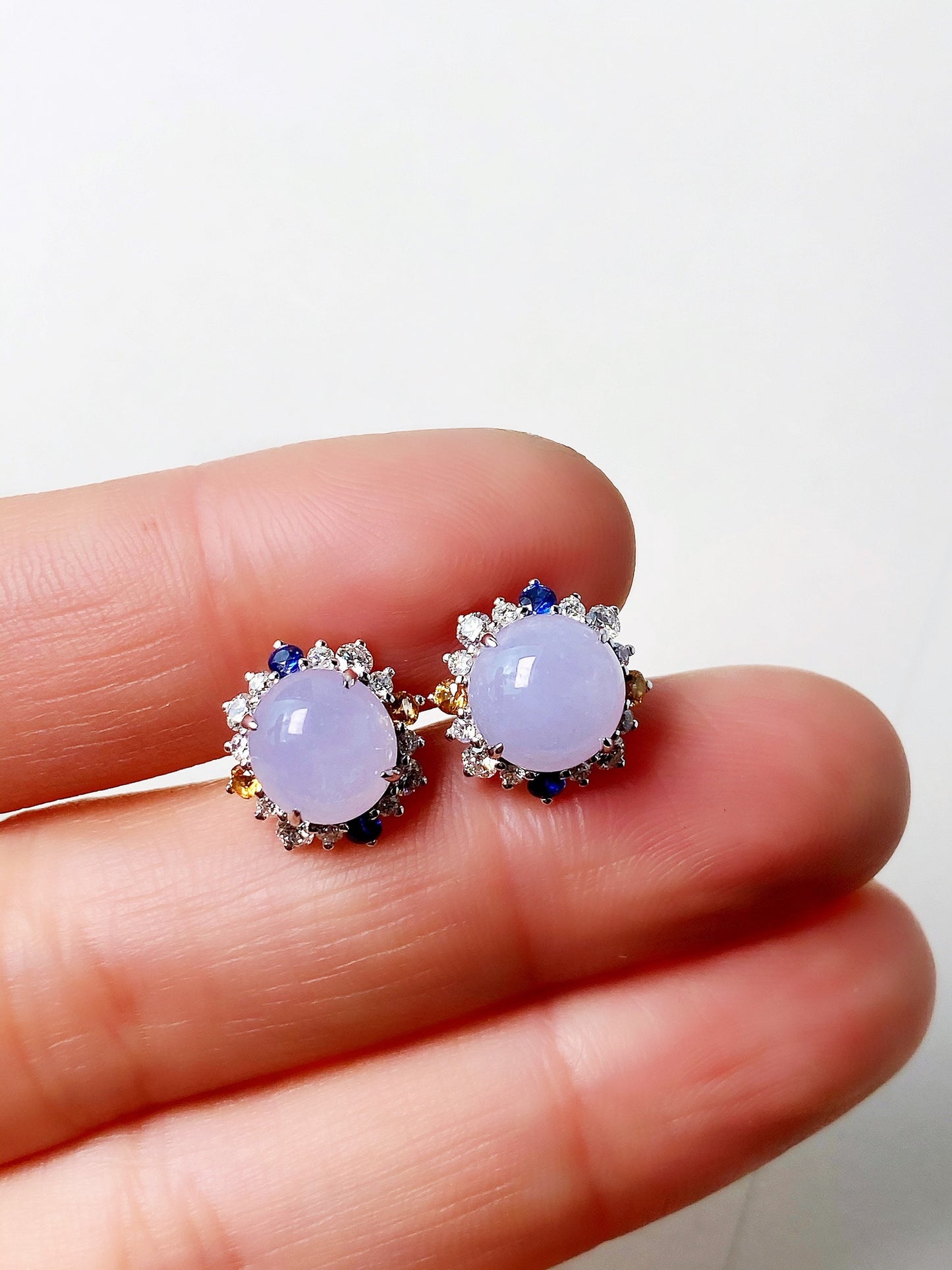 Icy Lavender Jadeite Earrings