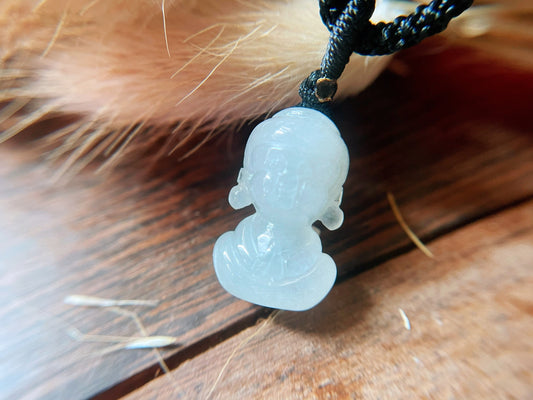 Icy Jadeite Buddha Pendant - for Meditation