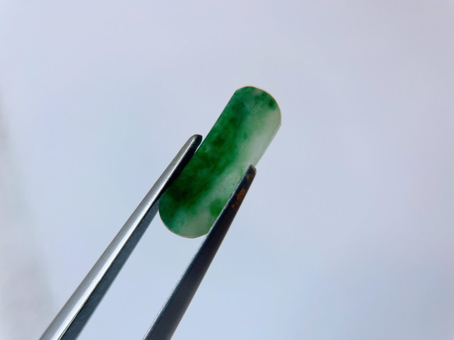 Green Saddle Cut Jadeite Gemstone