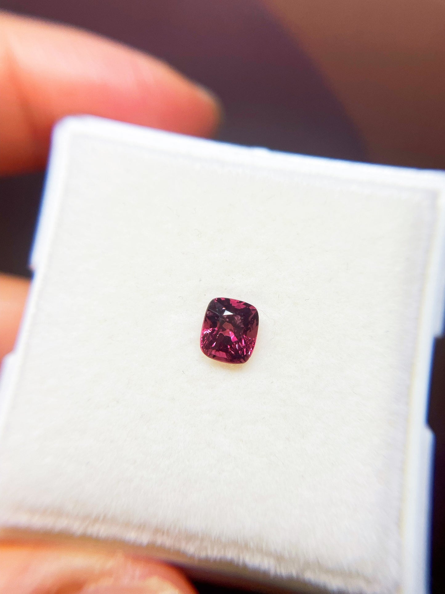 Natural Myanmar Cushion Cut Purplish Red Spinel