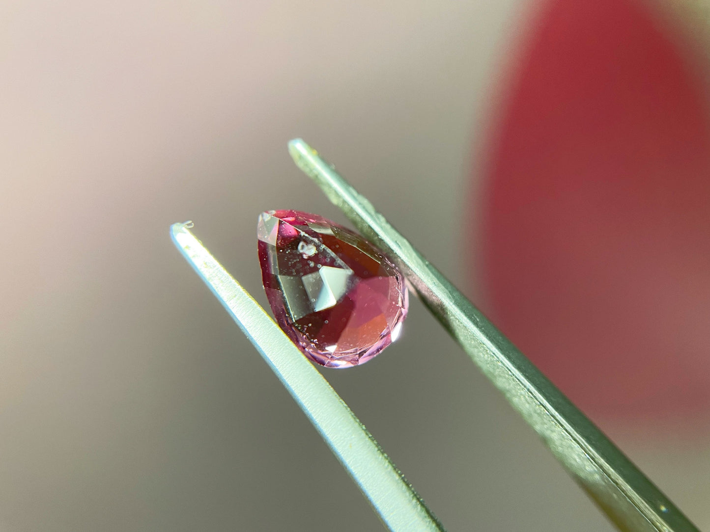 Natural Myanmar Purplish Red Tear Drop Spinel Gemstone