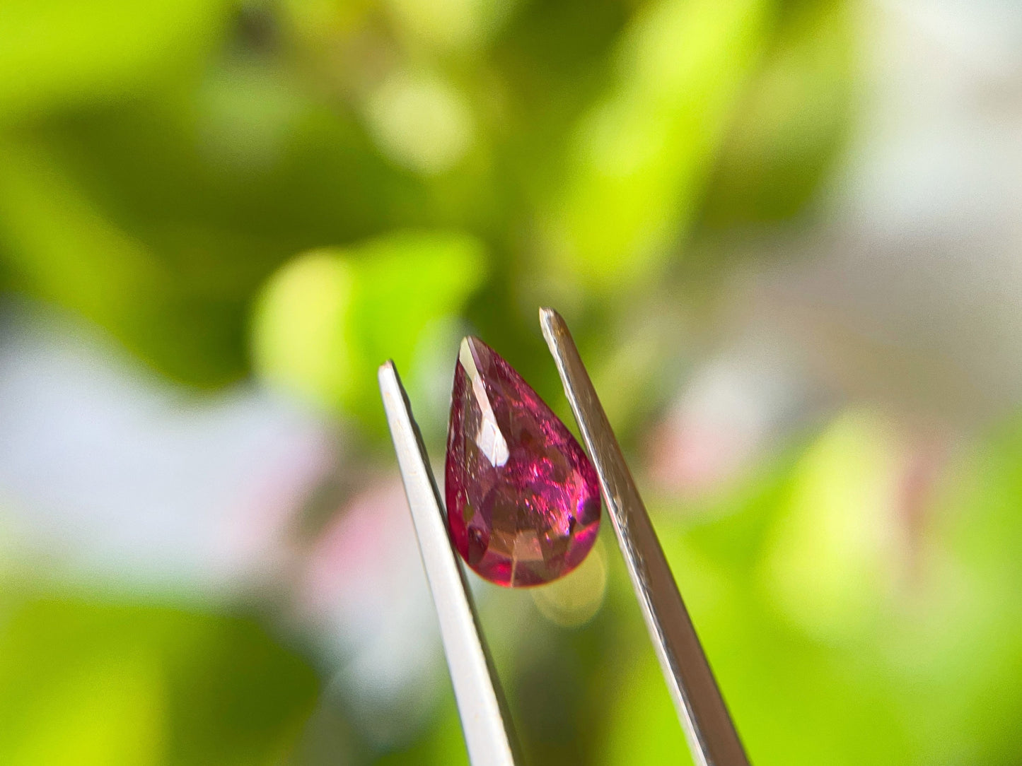 Natural Purplish Red Tear Drop Rubellite Tourmaline