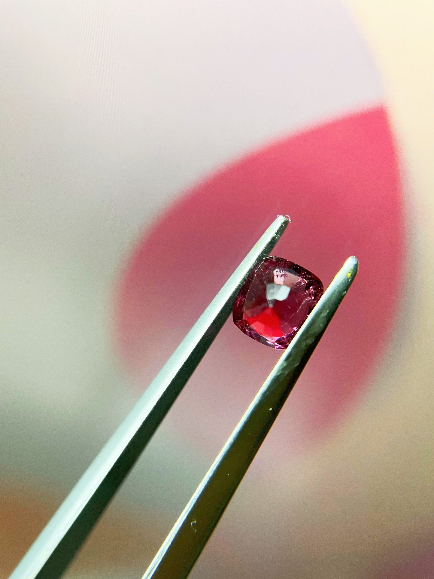 Natural Myanmar Cushion Cut Purplish Red Spinel