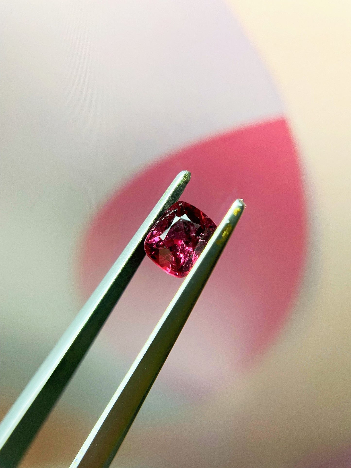 Natural Myanmar Cushion Cut Purplish Red Spinel