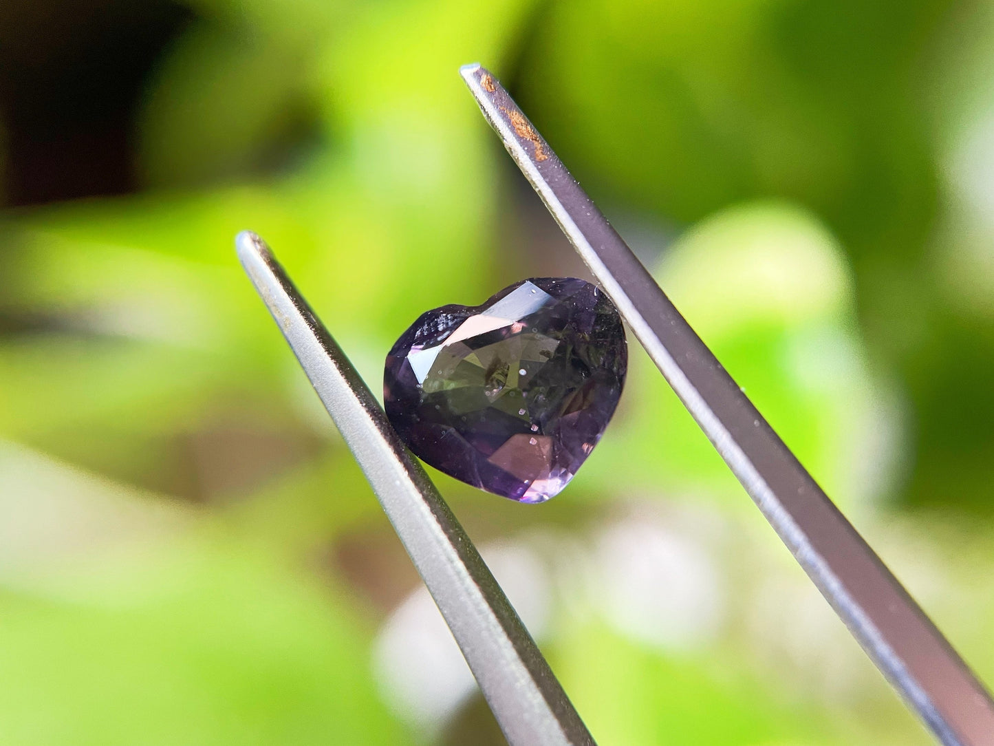 Natural Myanmar Purplish Grey Heart Shape Spinel Gemstone