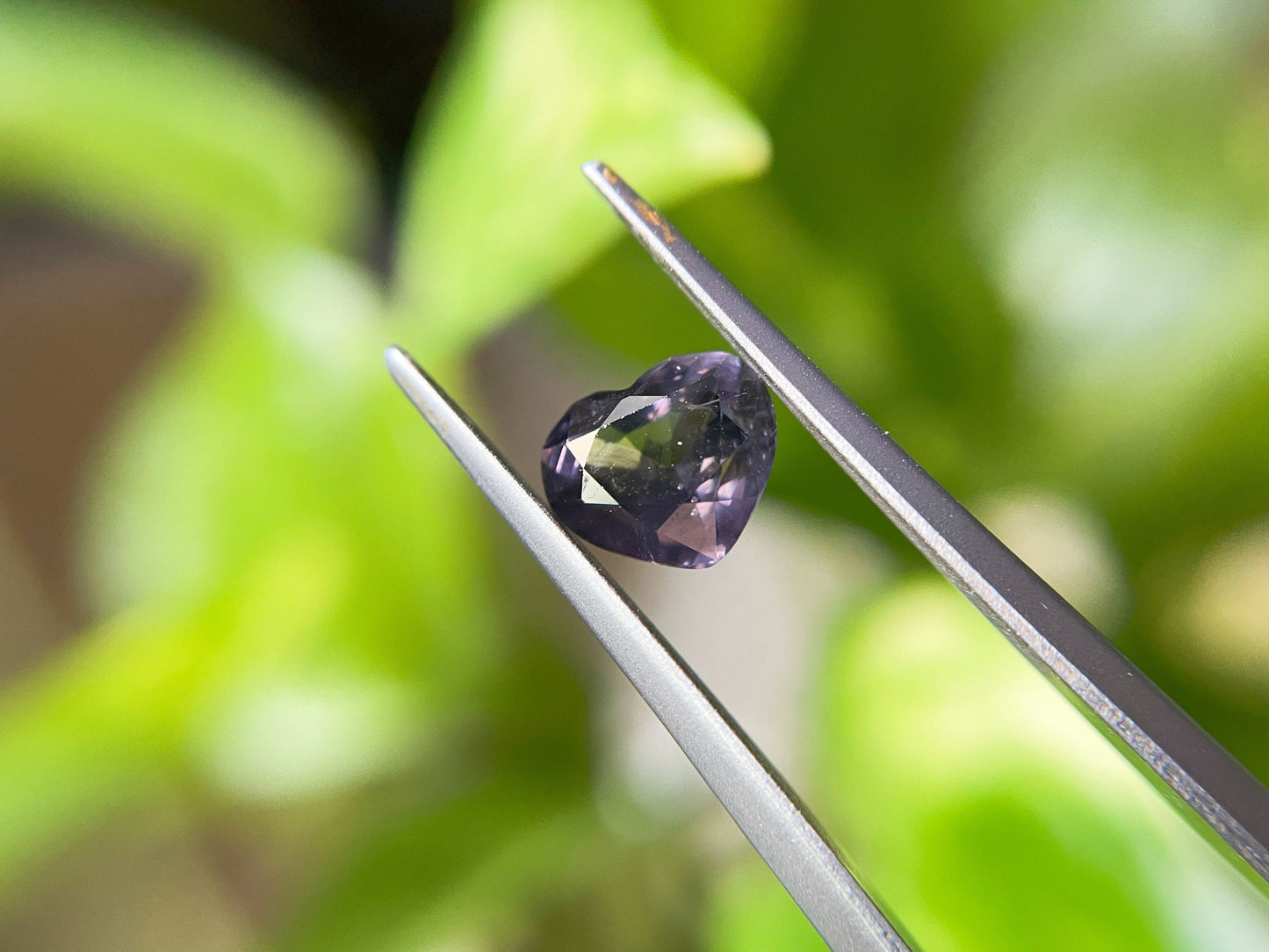 Natural Myanmar Purplish Grey Heart Shape Spinel Gemstone