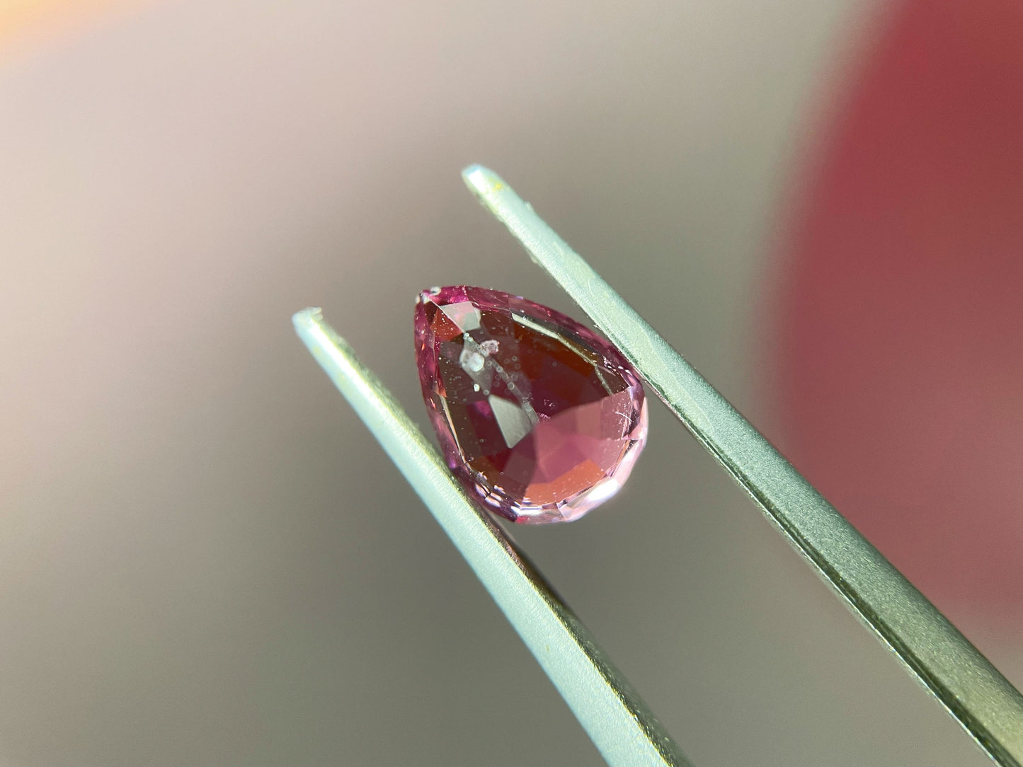 Natural Myanmar Purplish Red Tear Drop Spinel Gemstone