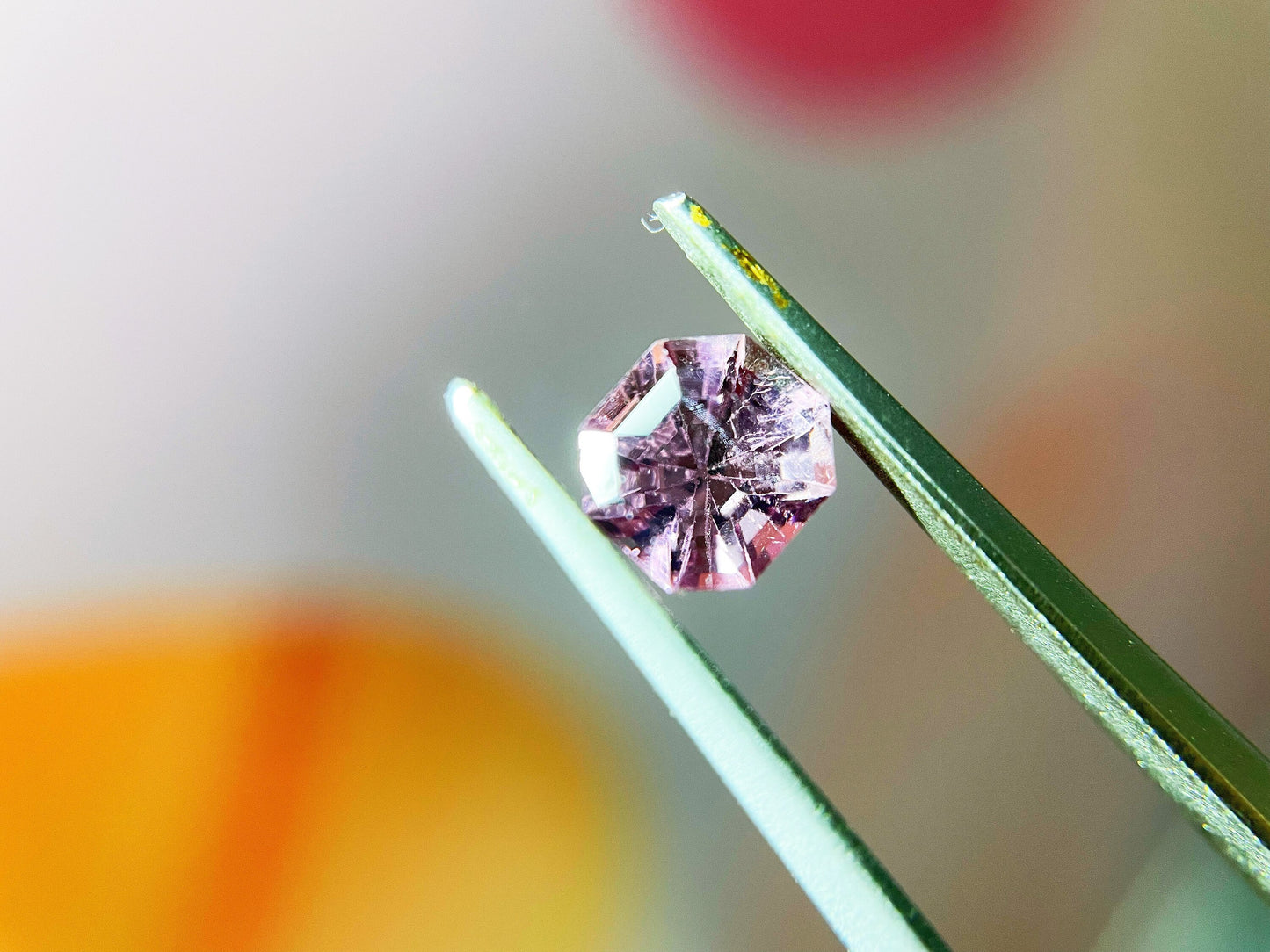 Natural Light Purplish Pink Octagon Spinel Gemstone