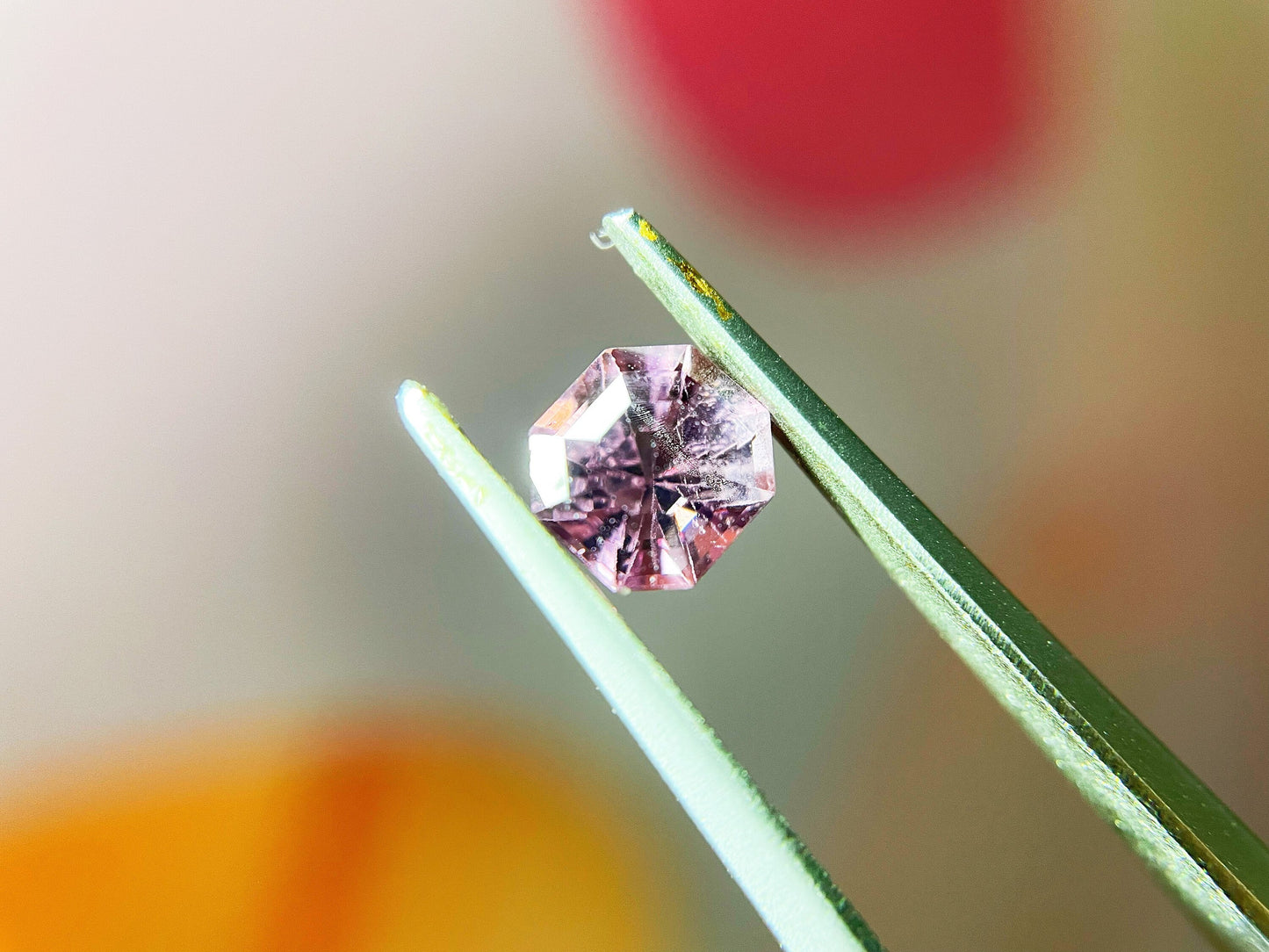 Natural Light Purplish Pink Octagon Spinel Gemstone