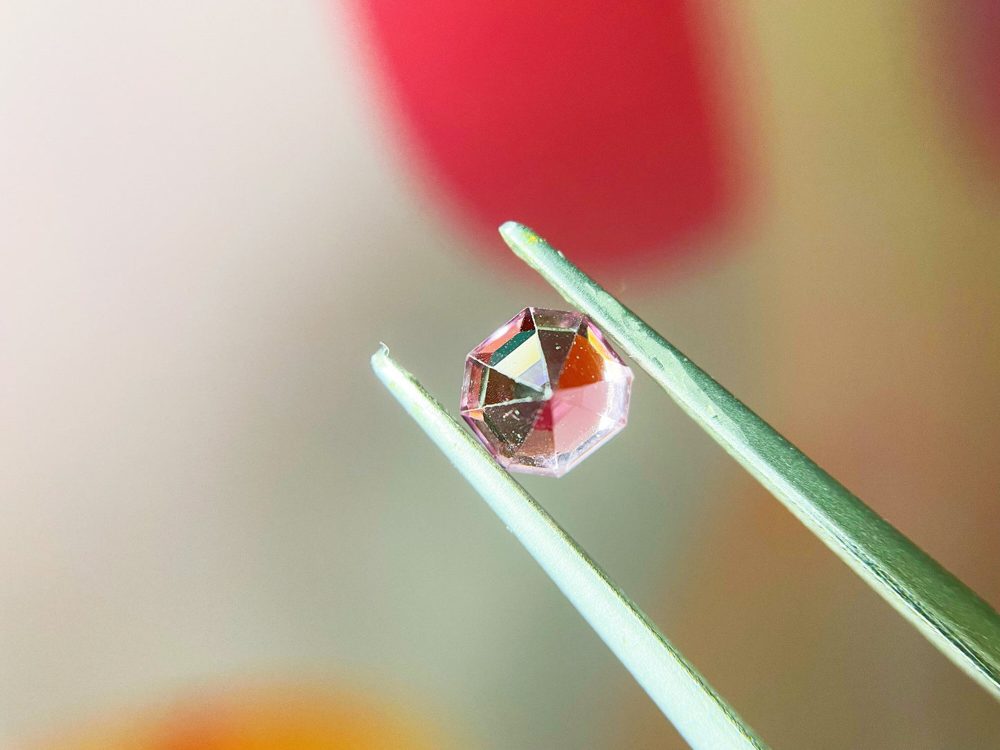 Natural Light Purplish Pink Octagon Spinel Gemstone