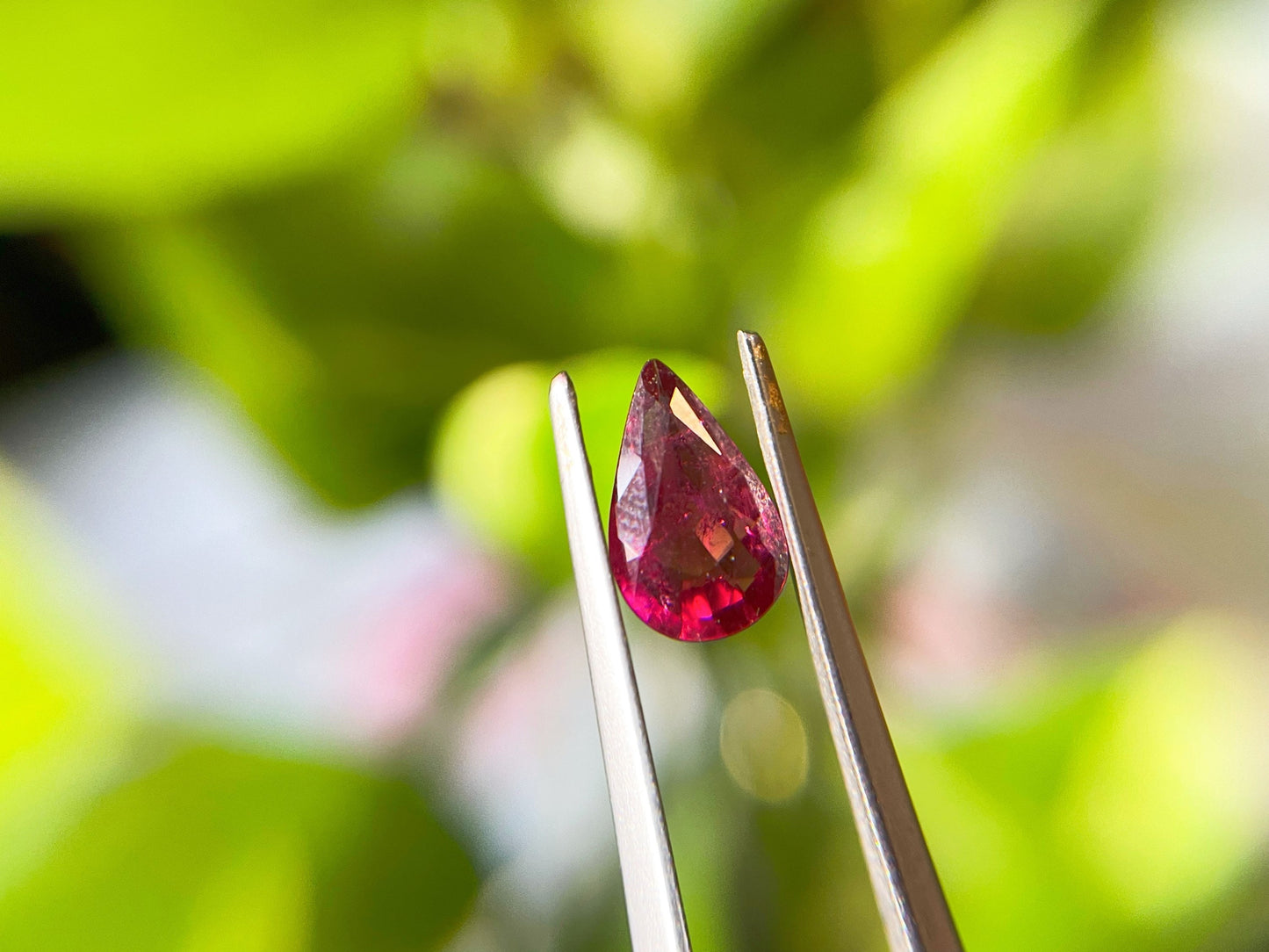 Natural Purplish Red Tear Drop Rubellite Tourmaline