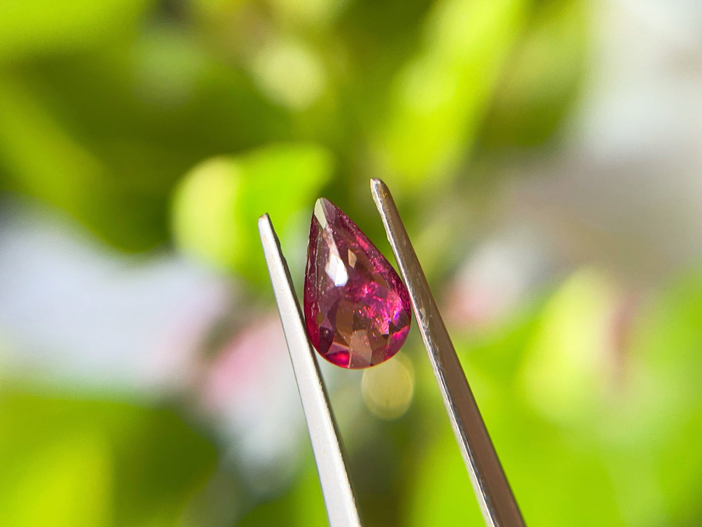 Natural Purplish Red Tear Drop Rubellite Tourmaline