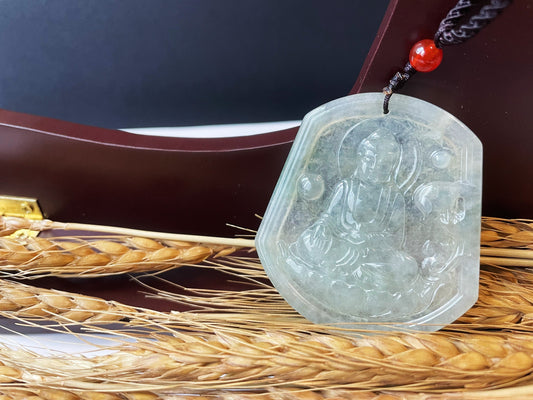 Translucent Jadeite Buddha Pendant - Meditation