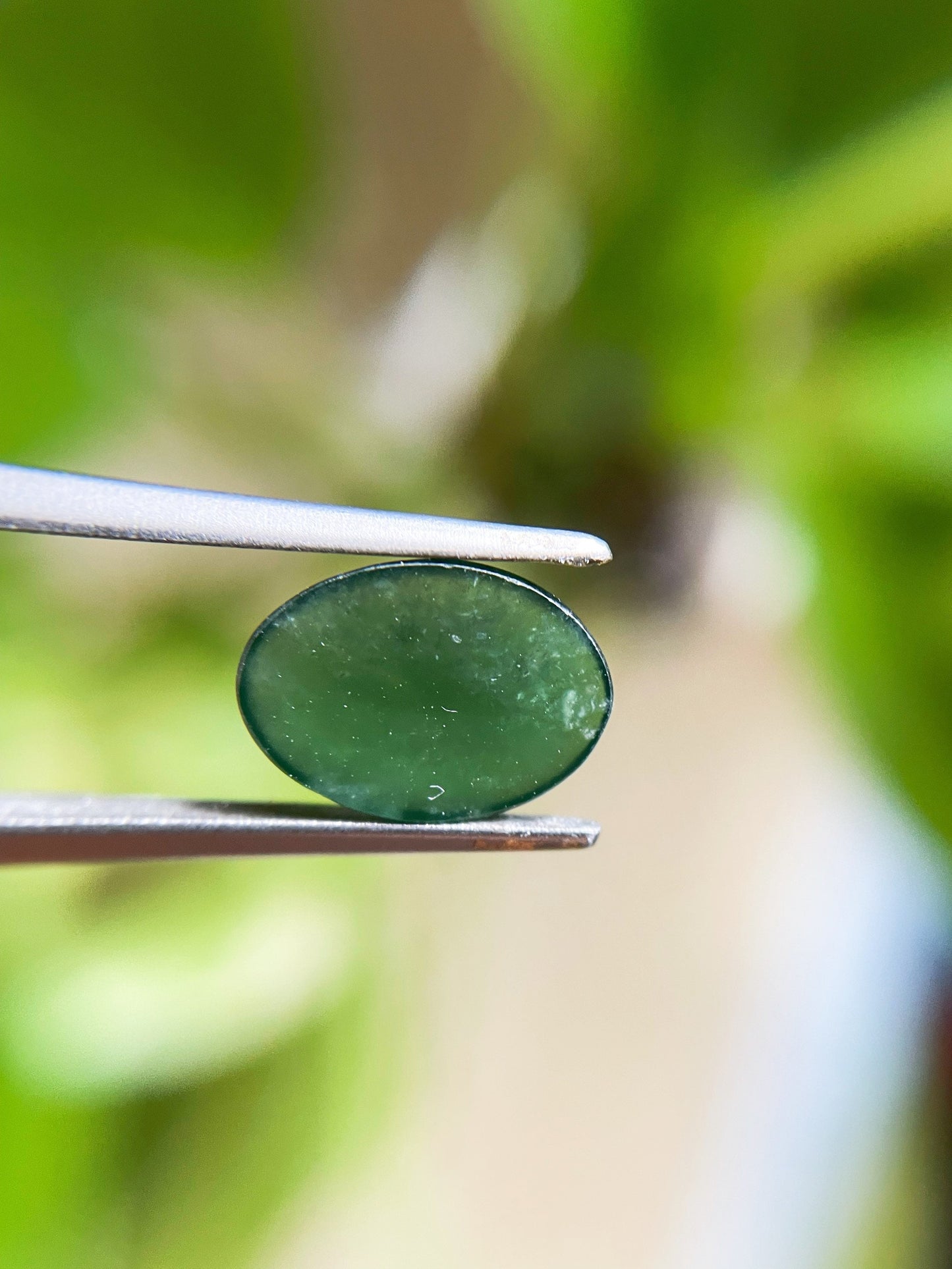 Mossy Green Jadeite Cabochon Loose Gemstone