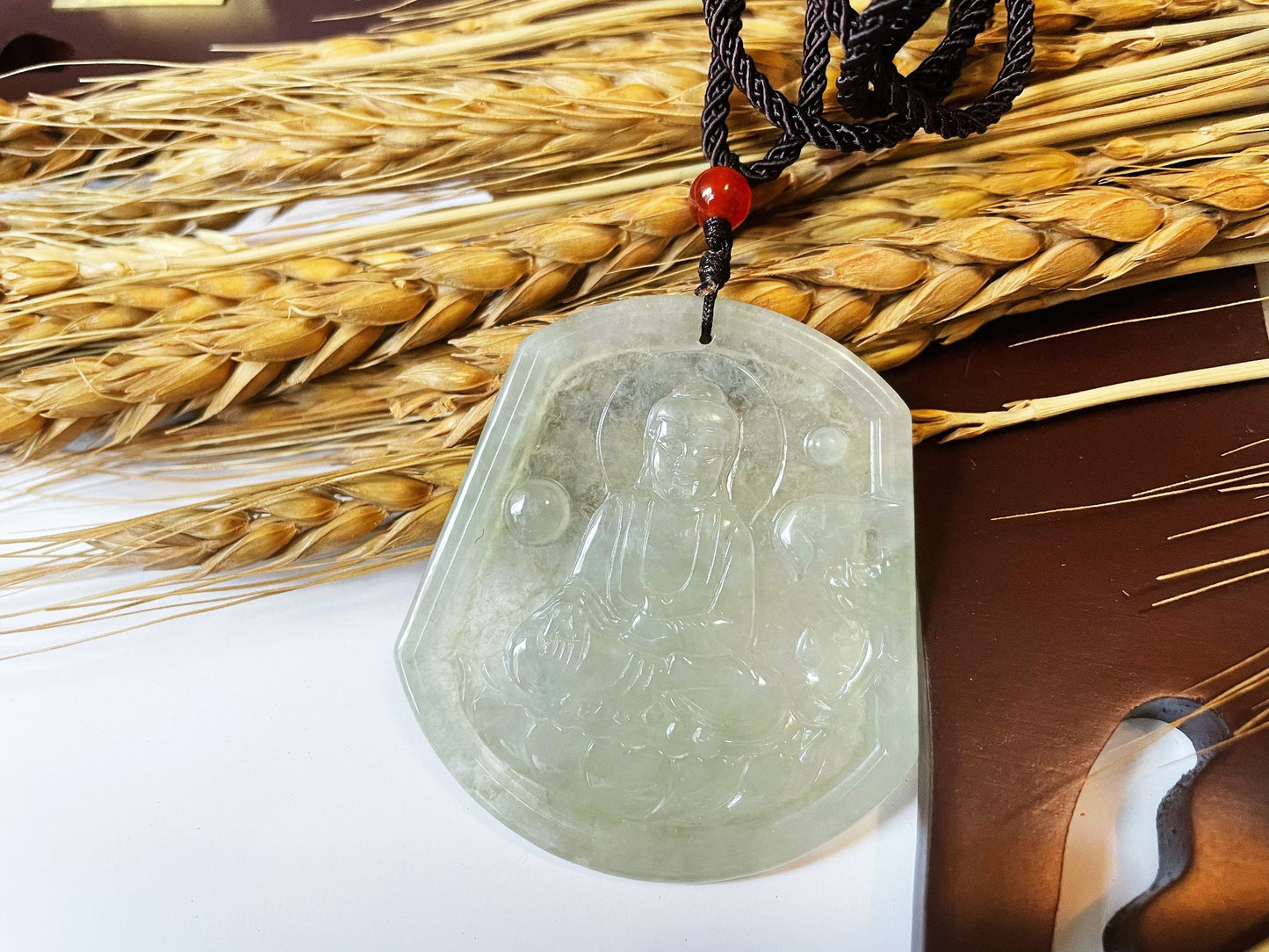 Translucent Jadeite Buddha Pendant - Meditation