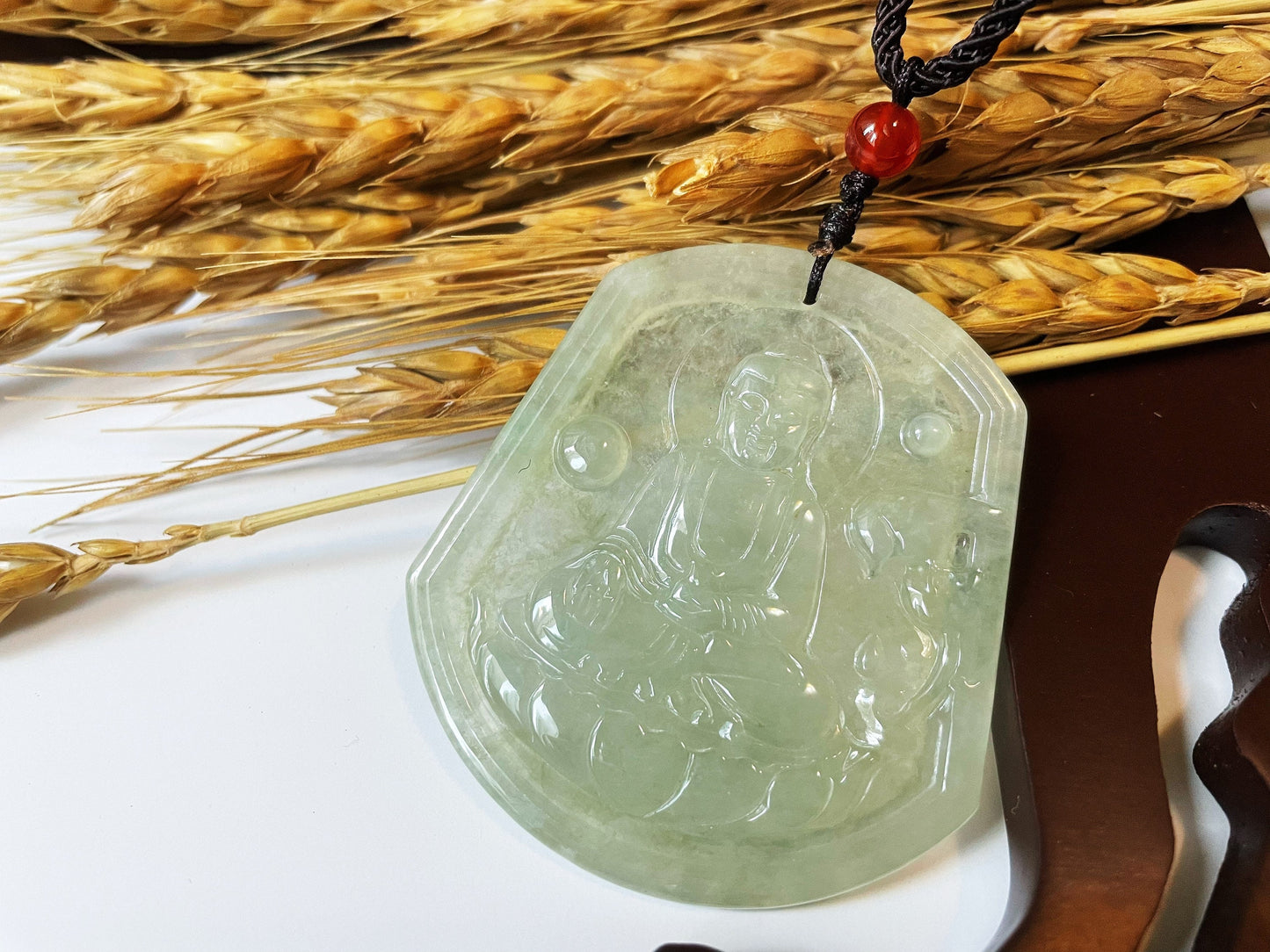 Translucent Jadeite Buddha Pendant - Meditation