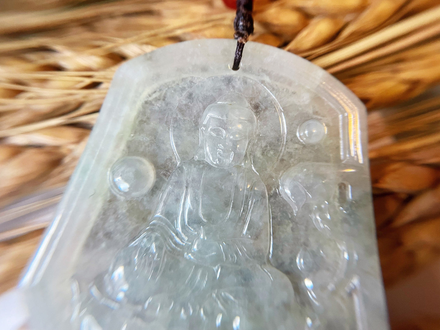 Translucent Jadeite Buddha Pendant - Meditation