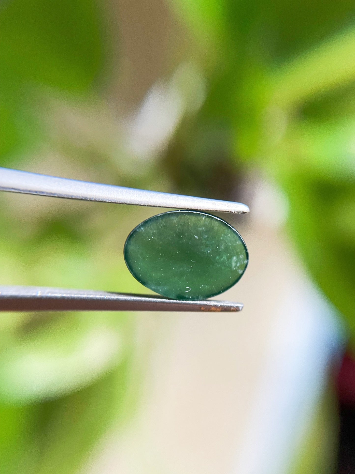 Mossy Green Jadeite Cabochon Loose Gemstone